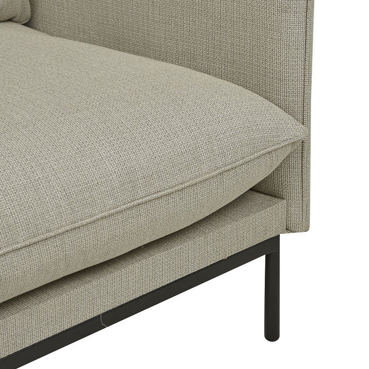 Aperto Curve 3 Seater Sofa | Black Aluminium | Myka Home - View 3