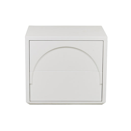 Archie Bedside Table | Matte White Finish | Myka Home - View 2