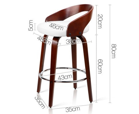 Paris Wooden Bar Stool - View 2