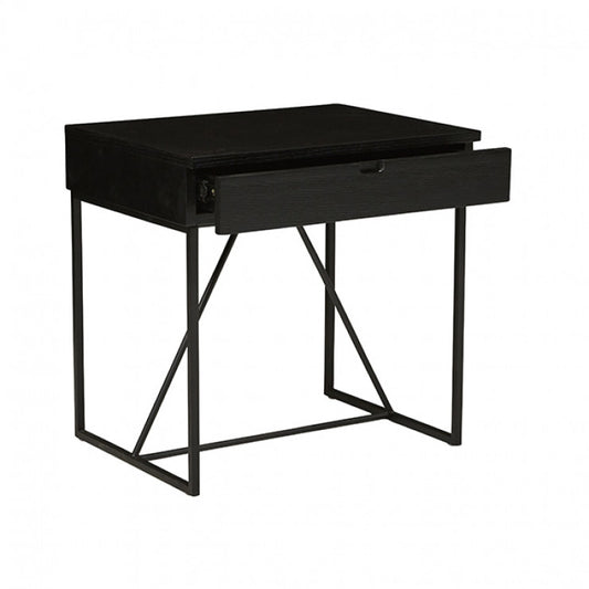 Slate Bedside Table | Black Oak Veneer | Myka Home - View 2