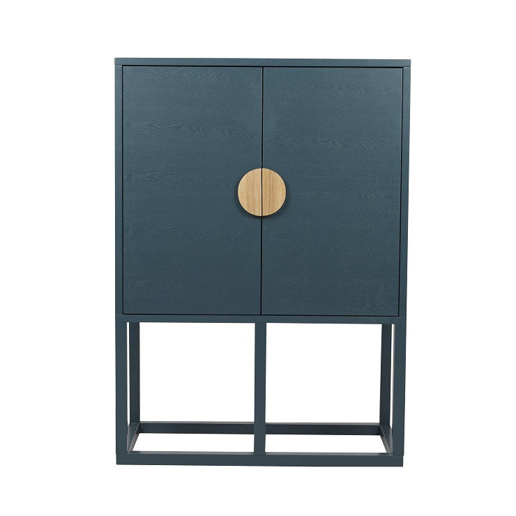 Slate Bar Cabinet | Dark Teal Ash Veneer | Myka Home