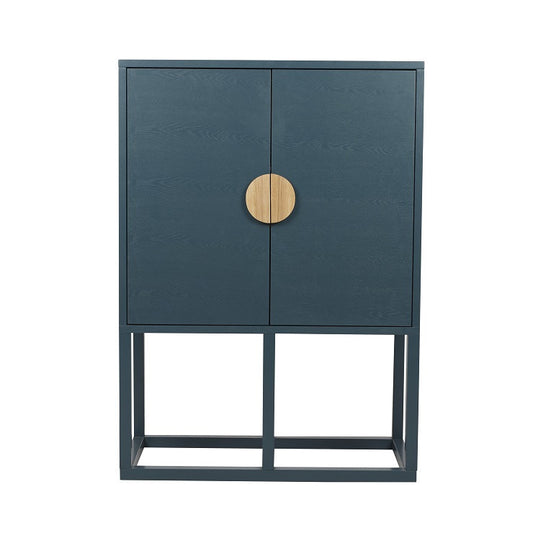 Slate Bar Cabinet | Dark Teal Ash Veneer | Myka Home