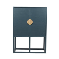 Slate Bar Cabinet | Dark Teal Ash Veneer | Myka Home