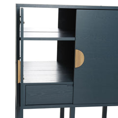 Slate Bar Cabinet | Dark Teal Ash Veneer | Myka Home