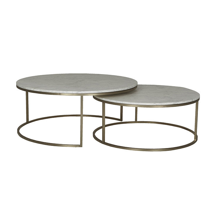 Elle Round Marble Nest Coffee Tables - View 3
