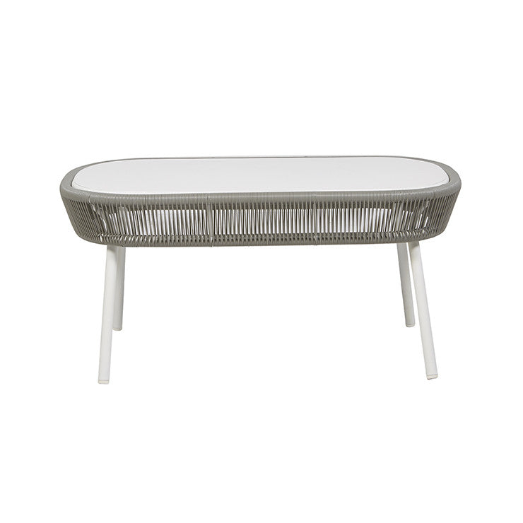Granada Loop Outdoor Coffee Table | White Resin | Myka Home - View 2