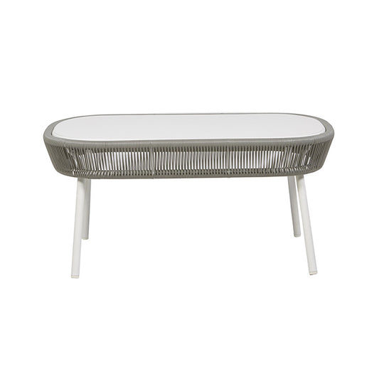 Granada Loop Outdoor Coffee Table | White Resin | Myka Home - View 2