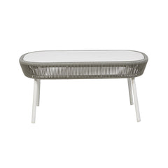 Granada Loop Outdoor Coffee Table | White Resin | Myka Home