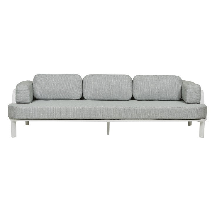 Lagoon Curve Outdoor 3 Seater Sofa | Aqua Tweed | Myka Home - View 2