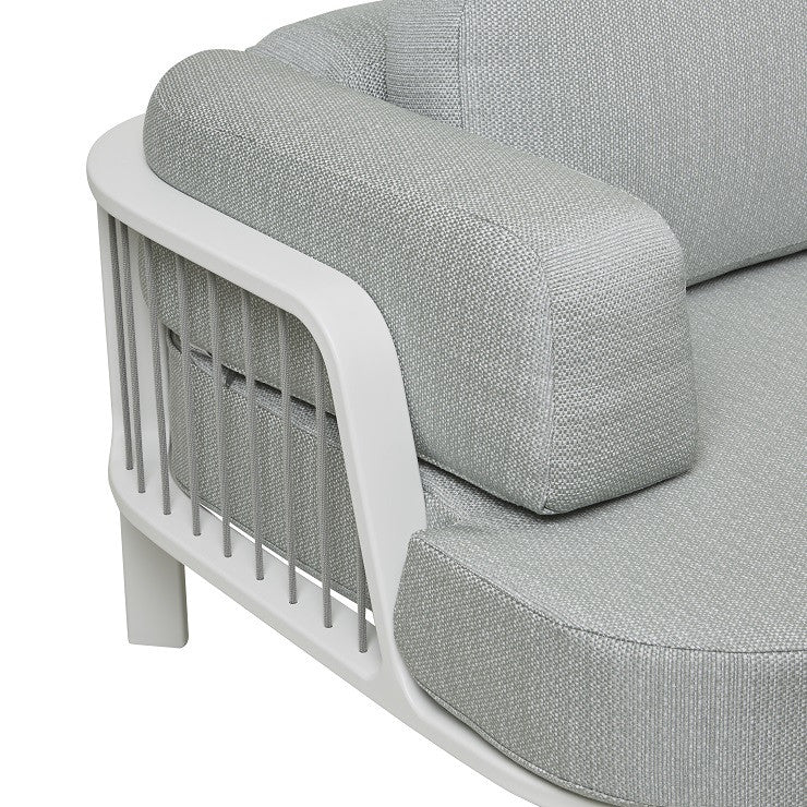 Lagoon Curve Outdoor 3 Seater Sofa | Aqua Tweed | Myka Home - View 3