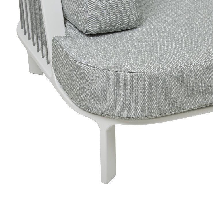 Lagoon Curve Outdoor 3 Seater Sofa | Aqua Tweed | Myka Home - View 4
