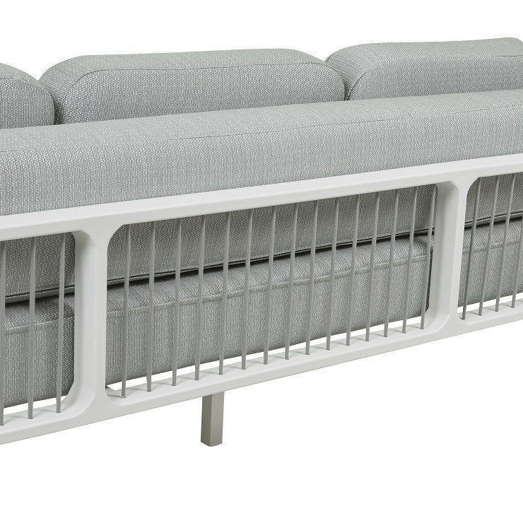 Lagoon Curve Outdoor 3 Seater Sofa | Aqua Tweed | Myka Home - View 7