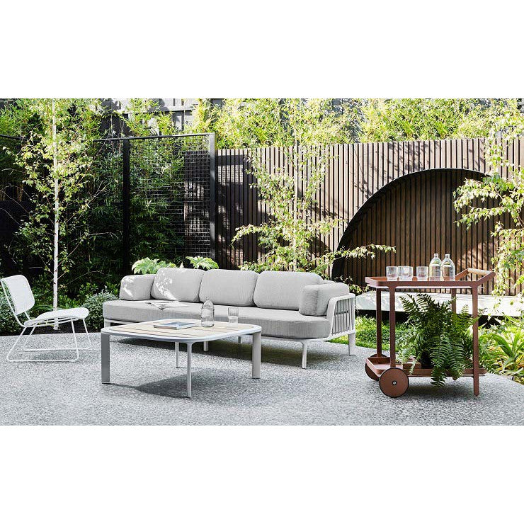 Lagoon Curve Outdoor 3 Seater Sofa | Aqua Tweed | Myka Home - View 8