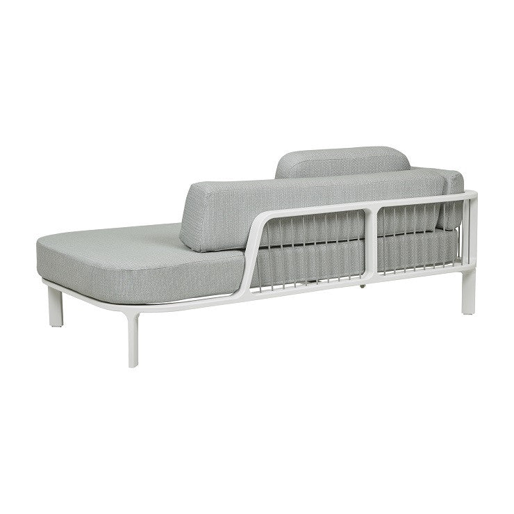 Lagoon Curve Outdoor Daybed | Aqua Tweed | Myka Home - View 3
