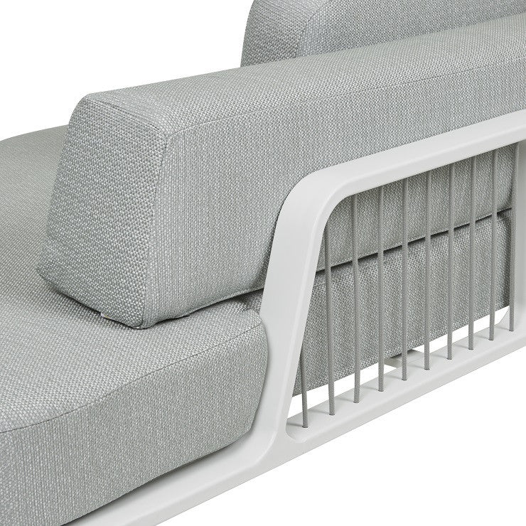 Lagoon Curve Outdoor Daybed | Aqua Tweed | Myka Home - View 6
