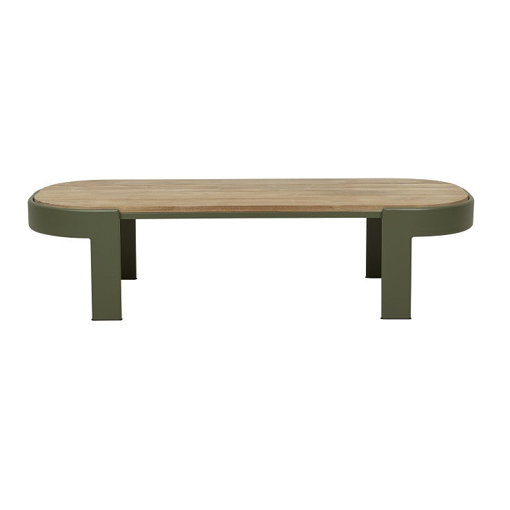 Lagoon Outdoor Oval Coffee Table | Teak Top | Myka Home - View 2