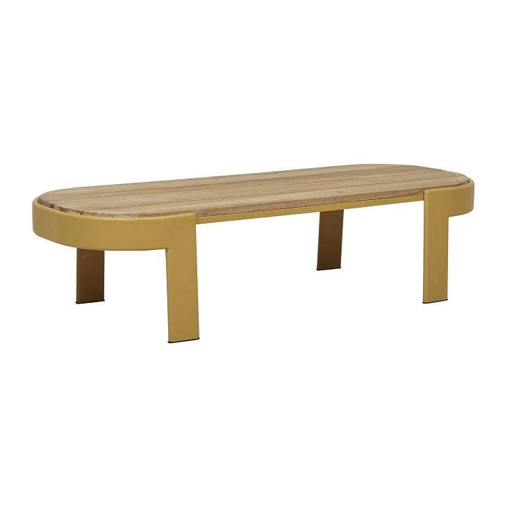 Lagoon Outdoor Oval Coffee Table | Teak Top | Myka Home - View 6