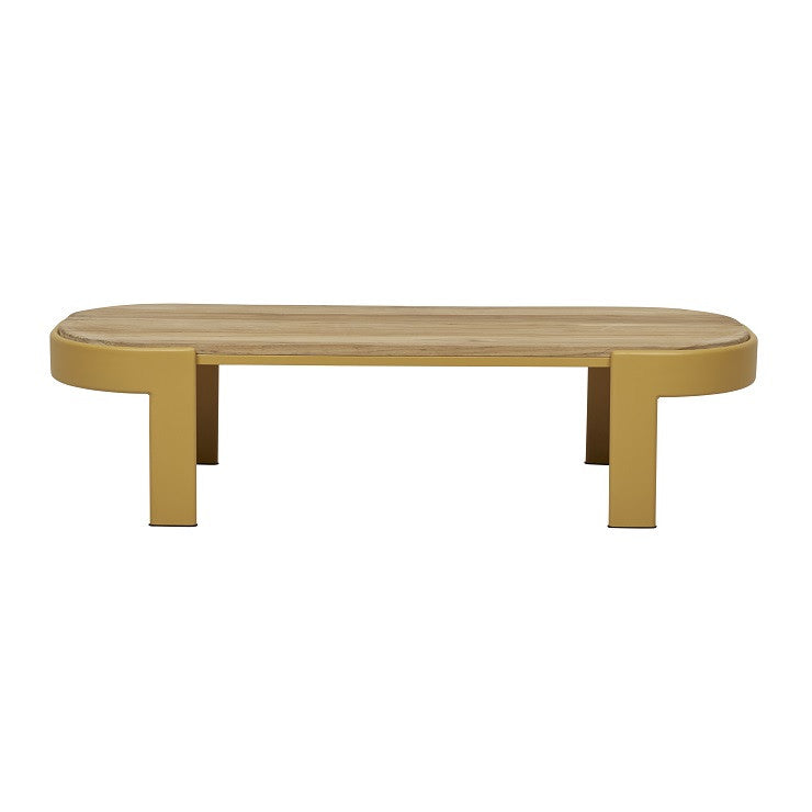 Lagoon Outdoor Oval Coffee Table | Teak Top | Myka Home - View 7