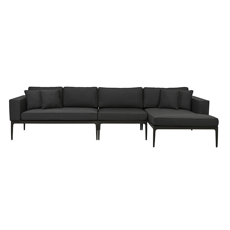 Montego Outdoor 2 Seater Left Arm Sofa | Charcoal | Myka Home - View 3