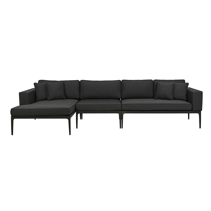 Montego Outdoor 2 Seater Right Arm Sofa | Charcoal | Myka Home - View 3
