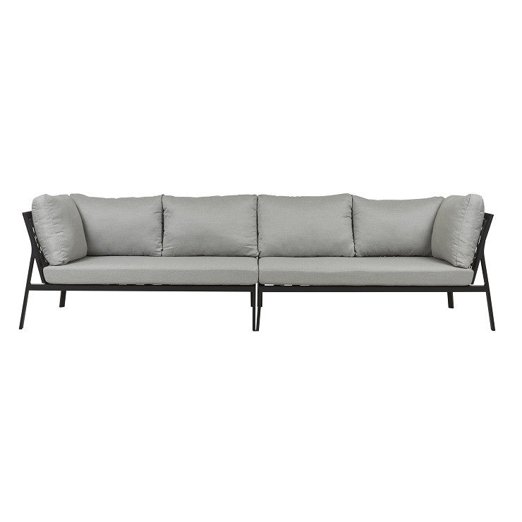 Pier Outdoor 2 Seater Left Arm Sofa | Black Rope | Myka Home - View 7