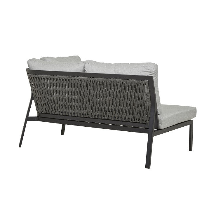 Pier Outdoor 2 Seater Right Arm Sofa | Black Rope | Myka Home - View 5