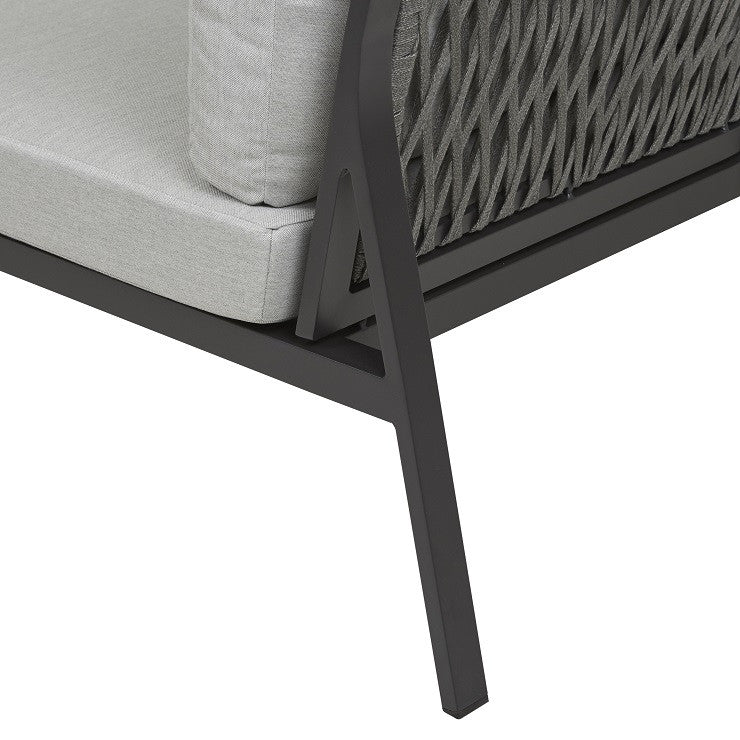 Pier Outdoor 2 Seater Right Arm Sofa | Black Rope | Myka Home - View 6