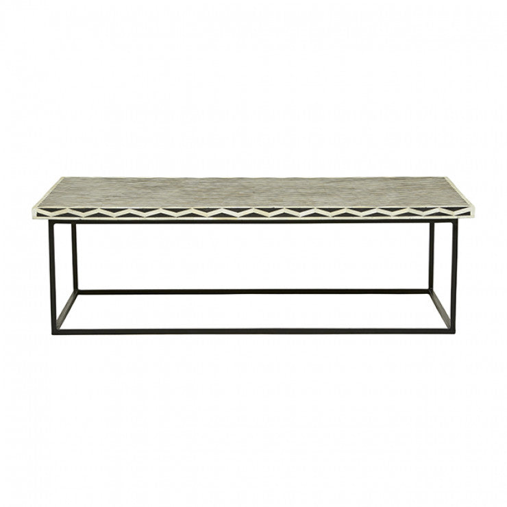 Taj Herringbone Bone Coffee Table