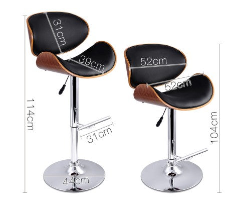 Jessie Wooden Gas Lift Bar Stool - View 2