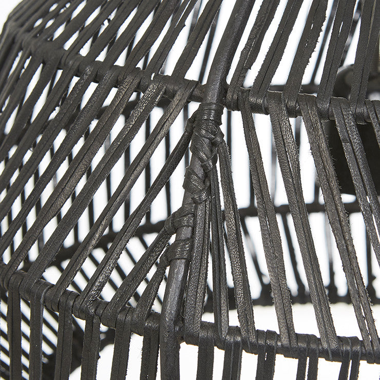 Oslo Pendant | Black Leather | Myka Home - View 3