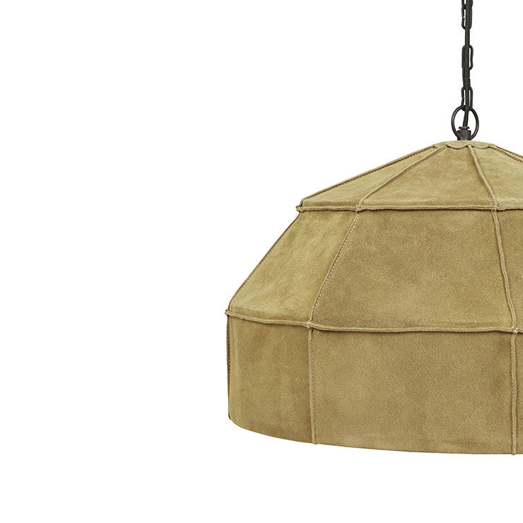 Cedar Pendant | Olive Yellow Suede | Myka Home - View 2