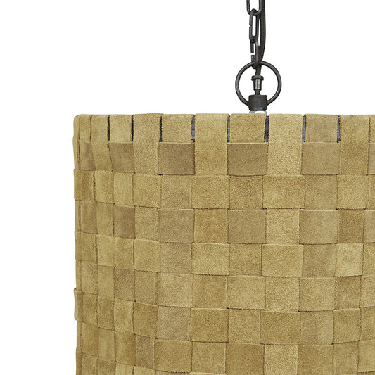 Bali Pendant | Olive Yellow Suede | Myka Home - View 2