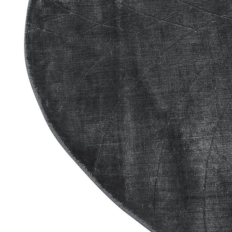 Adele Oval Rug | Midnight Viscose | Myka Home - View 3