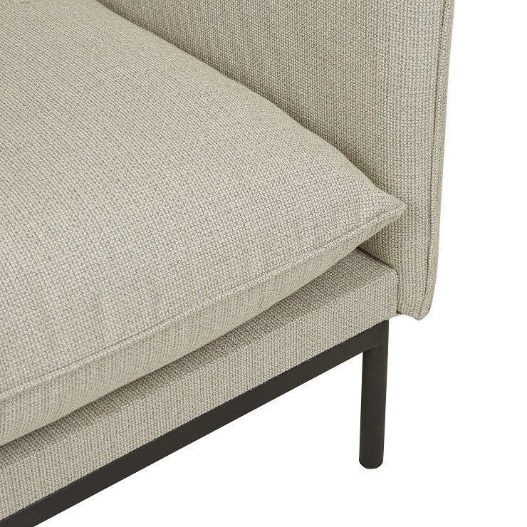 Aperto Curve 1 Seater Sofa | Black Aluminium | Myka Home - View 5